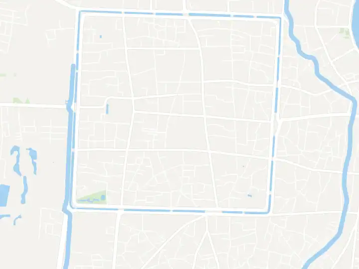 แผนที่คูเมืองเชียงใหม่: กิจจาคลินิกทันตกรรมอยู่ใต้คูเมืองฝั่งทิศใต้ ใกล้ประตูเชียงใหม่